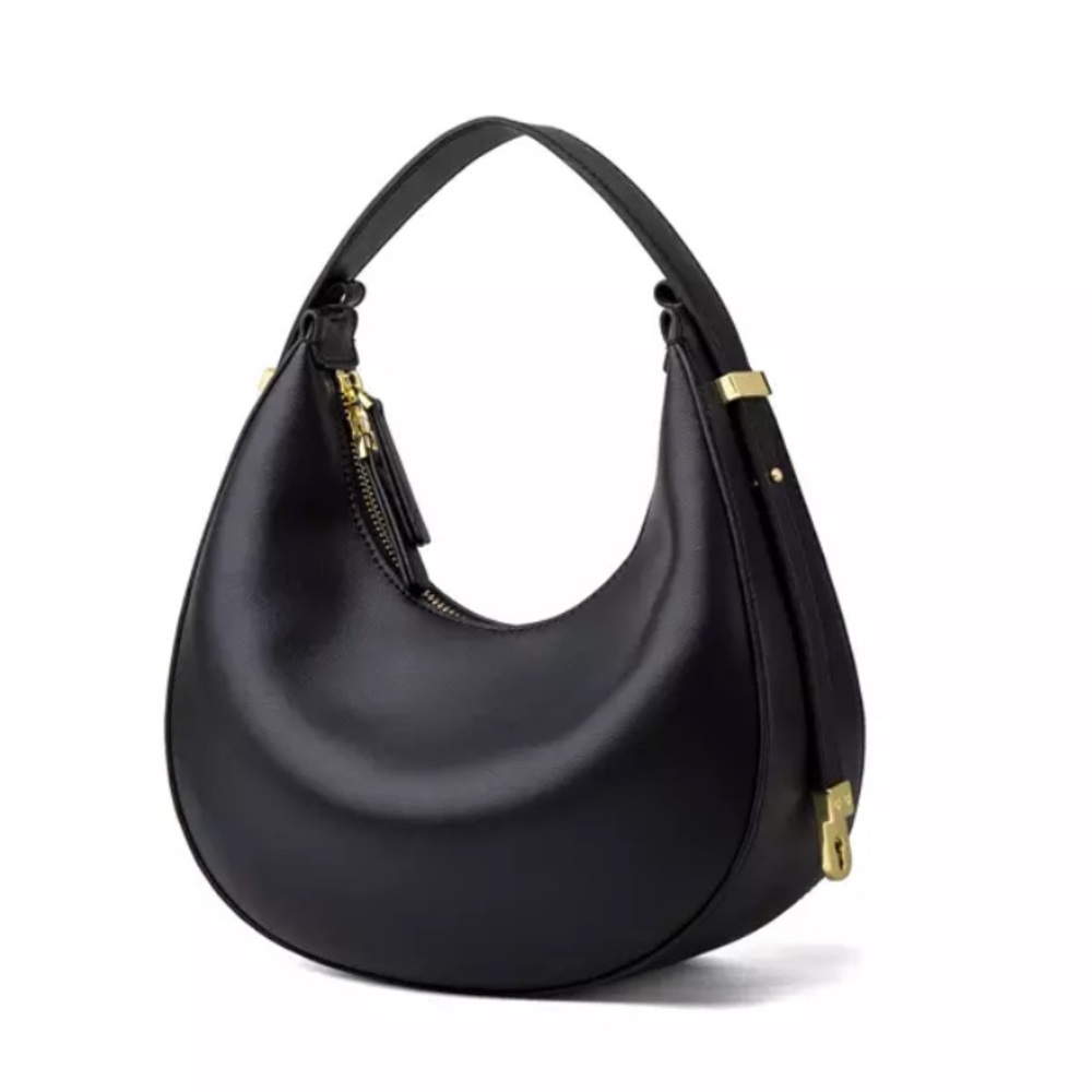 EUC Half Moon Faux Leather Top Adjustable Handle Handbag Purse Crossbody Bag